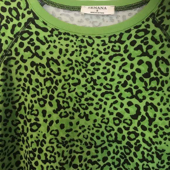 Green Leopard Zenana Sweatshirt - Picture 4 of 10